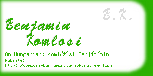 benjamin komlosi business card